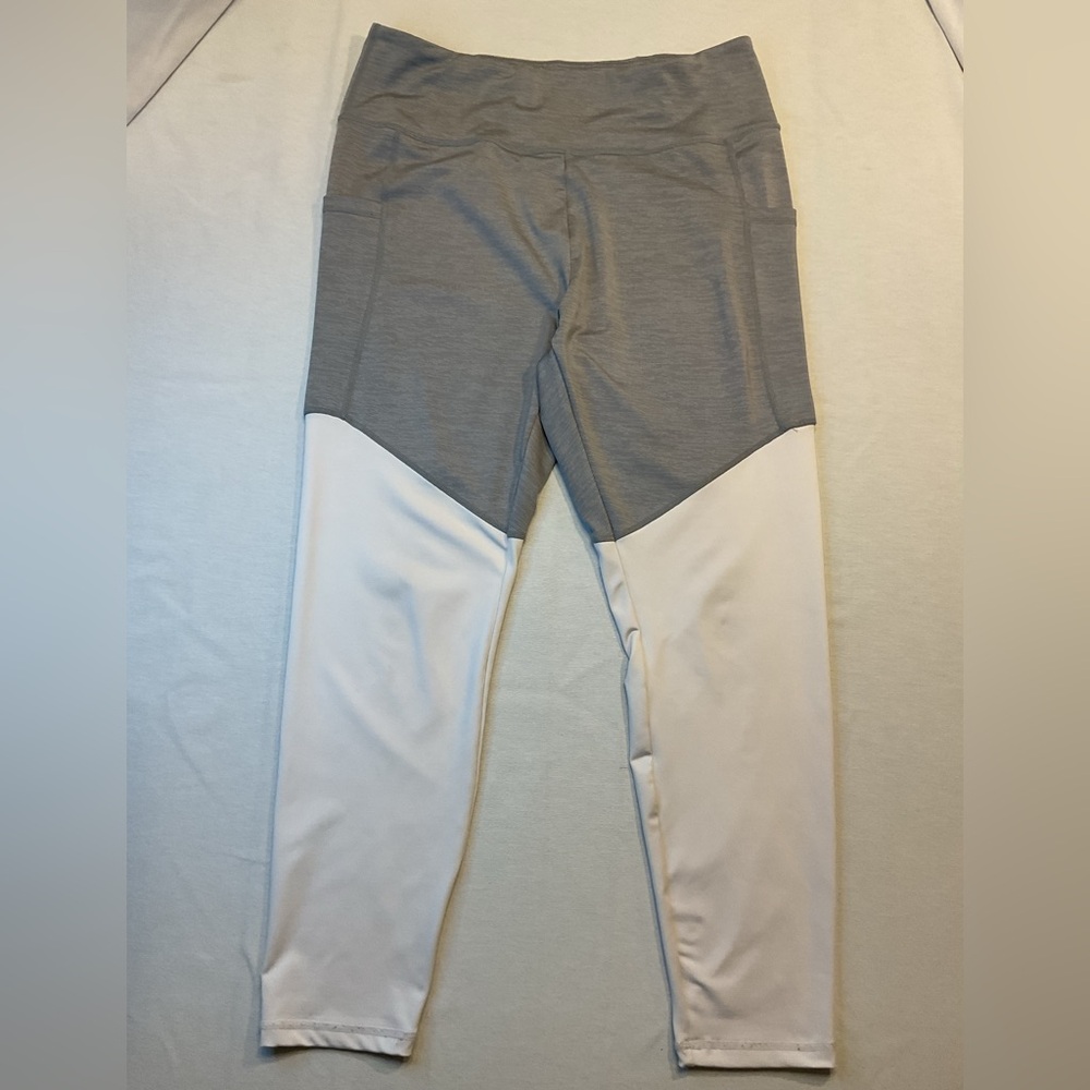 PGA Tour Athletic White/Gray Leggings, Size XL Sport Golf